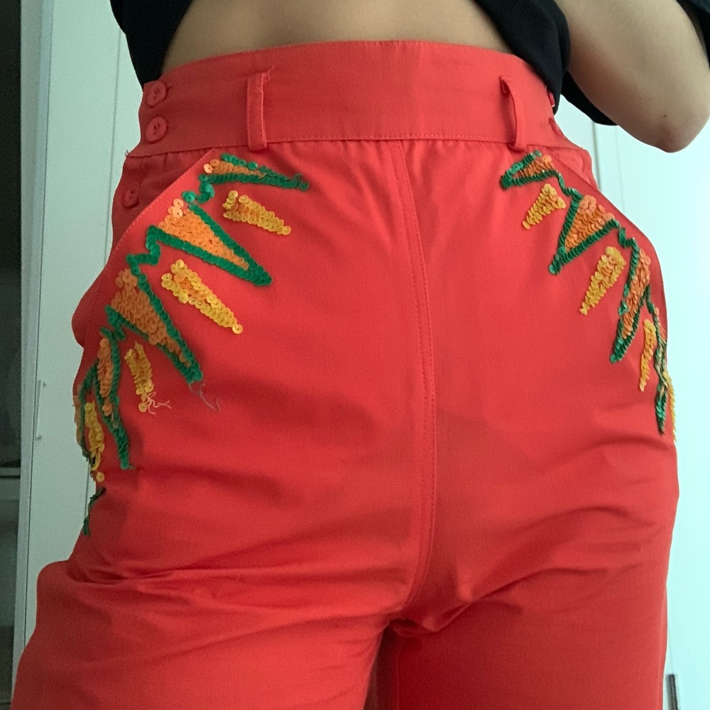 Vintage Enrico Coveri Orange Cotton Pants Small